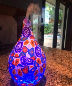 280ml Purple Rose Essential Oil Diffuser Glass Aromatherapy Ultrasonic Humidifier - Auto Shut-Off,Timer Setting, BPA Free for Home Hotel Yoga Leisure SPA Gift G5-280ml Purple Rose Aladdin Vase 280ml 25 715CZULMkL