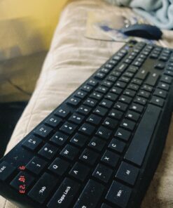 Wireless Keyboard and Mouse Combo, Lovaky 2.4G Full-Sized Ergonomic Keyboard Mouse, 3 DPI Adjustable Cordless USB Keyboard and Mouse, Quiet Click for Computer/Laptop/Windows/Mac (1 Pack, Black) 1 Pack 27 715DKxrvmL