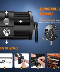 Nilight 26Inch 540W LED Light Bar Spot Flood Amber White Strobe 6 Modes with Memory Function Off-Road Truck Car ATV SUV Cabin Boat with 16AWG Wiring Harness Kit-1 Lead, 2 Years Warranty Amber&White 6 Modes 17 715Db7KTCDL