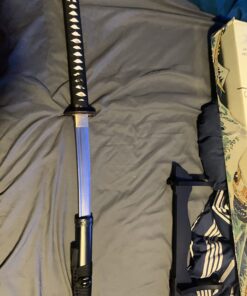 Vulcan Gear Traditional Japanese Handmade Sharp Katana Samurai Sword with Scabbard and Sword Stand Dragon Tsuba 52 715DpQQqppL