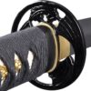 Handmade Sword - Samurai Katana Sword, Battle Ready, Hand Forged, 1045 Carbon Steel, Heat Tempered, Full Tang, Sharp, Wooden Scabbard Leaf, Damascus 1024 Layer 11 715DzRF54mL