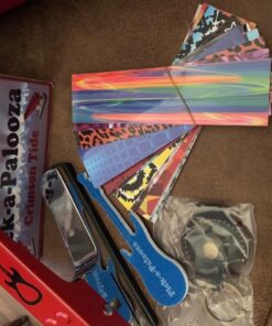 Pick-a-Palooza DIY Guitar Pick Punch Gift Pack - the Premium Guitar Pick Maker - Includes Leather Key Chain Pick Holder, 4 Pick Strips and a Pick File - Red Red/Silver 20 715EMoGprwL