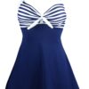 COCOSHIP Vintage Sailor Pin Up Swimsuit Retro One Piece Skirtini Cover Up Swimdress(FBA) XX-Large Navywhite(fast Ship) 13 715EUFlUpTL