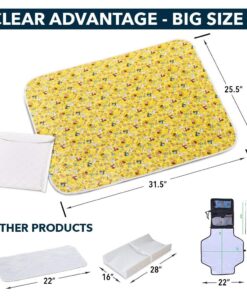 Alternative view of Portable Changing Pad for Home & Travel – Waterproof Reusable Extra Large Size 31.5"x25.5'' Baby Changing Mat with Reinforced Double Seams -Change Diaper On The Go - Unisex Boys&Girls-Storage Bag