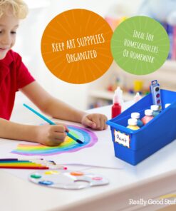 Really Good Stuff Rainbow Organizing Bins, Premium Plastic Book Holders With Name Labels, Vertical Storage & Organization for Classroom & Home, Color Code Files, Books, Binders, Supplies, 12 pk 13 715GYkwwnQL