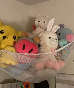 Handy Laundry Jumbo Toy Hammock, Organize Stuffed Animals or Children's Toys, Looks Great with Any Decor While neatly organizing Kid's Toys and Stuffed Animals, Expands to 5.5 feet, White 29 715GZEeczML