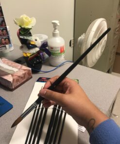 9pcs Round Pointed Tip Pony Hair Artists Filbert Paintbrushes, Marrywindix Watercolor Paint Brush Set Acrylic Oil Painting Brush Black 36 715H5gb69DL