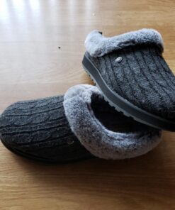 Skechers BOBS Women's Keepsakes - Ice Angel Slipper 6.5 Wide Charcoal 27 715HDTHn vL