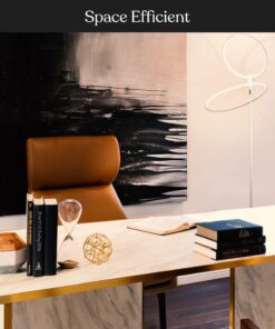 Brightech Eclipse Dimmable LED Floor Lamp, Modern Torchiere Floor Lamp for Living Rooms & Offices – Super Bright Tall Lamp with Dimmable Options for Reading, Standing Lamp Living Room Décor - Silver 33 715HHcL2YSL