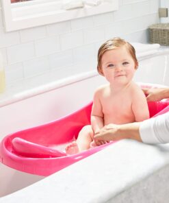 The First Years Newborn to Toddler Baby Bath Tub - Convertible 3-in-1 Baby Tub with Removable Sling - Ages 0 to 24 Months - Sure Comfort - Pink Deluxe Tub 28 715IAtUTCYL