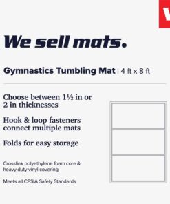 We Sell Mats 4 ft x 8 ft Gymnastics Mat, Folding Tumbling Mat, Portable with Hook & Loop Fasteners 4 ft x 8 ft x 2 in Blue 12 715IKZdPQEL