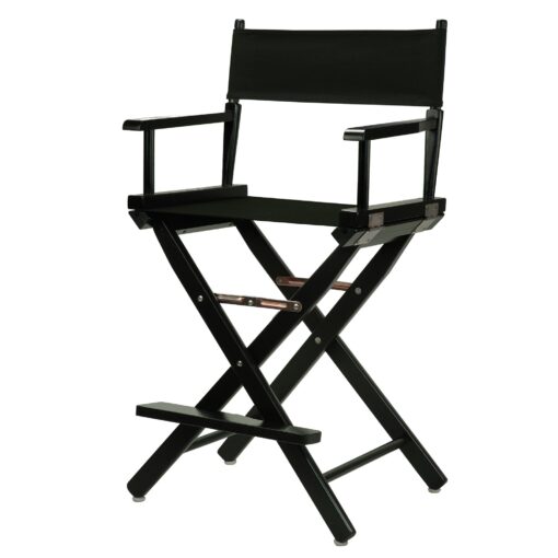 Casual Home 24" Director's Chair Black Frame-with Black Canvas, Counter Height Black Frame - Solid Wood