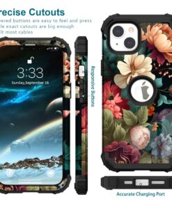 PIXIU Compatible with iPhone 14 case/iPhone 13 Cases, Heavy Duty Full-Body Shockproof Protective Hybrid Hard Plastic+Soft Silicone Case for iPhone 13/14 6.1 inch T77 19 715Io9X9eL
