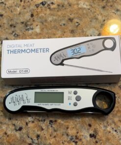 Digital Meat Thermometer, Waterproof Instant Read Food Thermometer for Cooking and Grilling, Kitchen Gadgets, Accessories with Backlight & Calibration for Candy, BBQ Grill, Liquids, Beef, Turkey… Black - Sliver 39 715JBDGRqsL