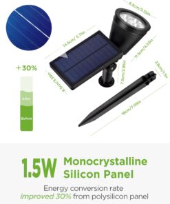 InnoGear Solar Lights for Outside, Solar Lights Outdoor Waterproof Solar Garden Yard Spot Lights Spotlight Pathway Landscape Lighting Wall Light Auto On/Off, Pack of 4 (Warm White) Warm White 29 715JiXNMVmL