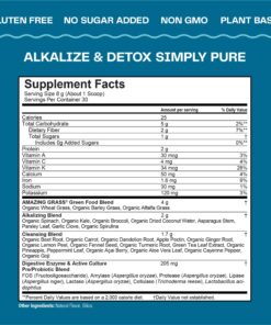 Amazing Grass Greens Blend Alkalize & Detox: Smoothie Mix, Cleanse with Super Greens & Beet Root Powder, Digestive Enzymes, Prebiotics & Probiotics, 30 Servings (Packaging May Vary) 24 715JqcVj jL