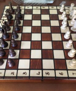 Wegiel Handmade Royal 36 European Chess Set - Wooden 14.2 Inch Board Hornbeam & Sycamore Pieces 26 715KR68wKL