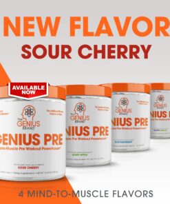 Genius Pre Workout Powder, Grape Limeade - All-Natural Nootropic Pre-workout & Caffeine-Free Nitric Oxide Booster Supplement with Beta Alanine & Alpha GPC - No Artificial Flavors, Sweeteners, or Dyes 25 715KiPnZgeL
