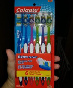Colgate Extra Clean Toothbrush, Soft Toothbrush for Adults, 6 Count (Pack of 1), Packaging May Vary 6 Count (Pack of 1) Extra Clean Soft 52 715KtuuQxoL