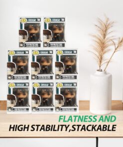 CREGEAR 50 Pack Protectors Case Apply for Funko- 4 Inch-Pop Vinyl Figures, 0.38mm Crystal Clear Protector, Plastic Protector Cases, Heavy Duty Display Box with Locking Tab 12 715L cLAseL