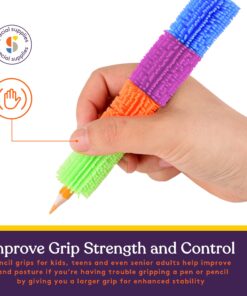 Special Supplies 50 Squishy Pencil Grips for Kids and Adults - Colorful, Cushioned Holders for Handwriting, Drawing, Coloring - Ergonomic Right or Left-Handed Use - Reusable (50) 50 Count (Pack of 1) 24 715L7yPGZsL