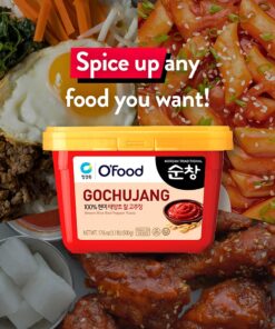 Chung Jung One O'Food Gochujang Korean Red Chili Pepper Paste Sauce, Spicy, Sweet and Savory Korean Traditional Fermented Condiment, 100% Brown Rice, No Corn Syrup, Medium Hot, 1.1lb 1.1 Pound (Pack of 1) 21 715LP2 U3iL
