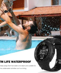 PALADA Men's Digital Sports Watch Waterproof Tactical Watch with LED Backlight Watch for Men Black 25 715LSg4YpL