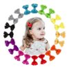 Shemay 10 Pairs 2 inches Tiny Boutique Grosgrain Ribbon Hair Bow Alligator Clips Barrettes for Baby Girls Toddlers Kids Dark Colors1