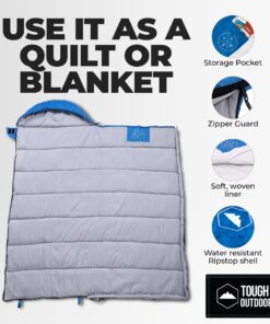 Tough Outdoors Sleeping Bags for Adults & Kids Sleeping Bags Girls Boys Teens - Camping Sleeping Bag for Backpacking- Cold Warm Weather & Summer Sleeping Bag - Lightweight Waterproof Compact Sleep Bag Adult Sleeping Bag - 40-60F Temperature Rating 29 715M8t9eByL