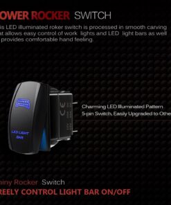 MICTUNING LED Light Bar Wiring Harness Fuse 40A Relay On-off Rocker Switch Blue(2 Lead) 38 715MKWpX7LL