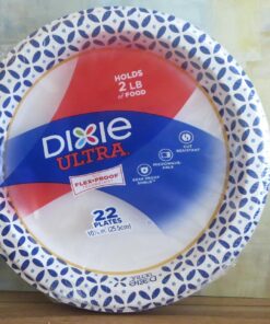 Dixie Ultra Disposable Paper Plates, 10-1/16 in. Dinner Size, Printed, 176 Count Multicolor 18 715NAauv5oL