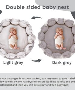 5-in-1 Thick & Plush Play Gym, Activity Gym & Play Mat, Cat Bed, Dog Bed, Convertible Stage-Based Developmental from Baby to Toddler, Ball Pit, Soft Plush Pet Bed, Pet Cushion, Balls are not Included Grey 19 715NUd7SN3L