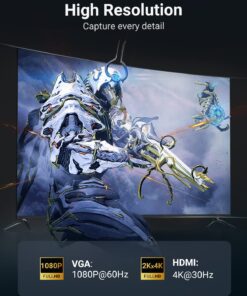 UGREEN Mini DisplayPort to HDMI VGA Adapter, 4K Thunderbolt 2 Adapter 2 in 1 Mini DP Converter Compatible with MacBook Pro MacBook Air iMac Surface Pro 1 2 3 4 6 Surface Laptop 2 ThinkPad X1, Black 17 715O OPu2EL