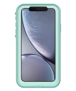 LifeProof iPhone XR FRĒ Series Case - TIKI (FAIR AQUA/BLUE TINT/LIME), waterproof IP68, built-in screen protector, port cover protection, snaps to MagSafe Tiki (Fair Aqua/Blue Tint/Lime) 16 715OJLk4ASL