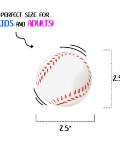 Neliblu Baseball Sports Themed 2.5in Foam Squeeze Balls for Stress and Anxiety Relief - Baseball Sport Stress Balls - Bulk Baseball Party Favors and Decoration - Improve Grip and Dexterity - 1 Dozen 21 715PBLfm1yL