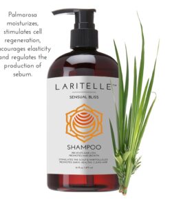 Laritelle Organic Shampoo 17.5 oz. Argan Oil, Rosemary, Palmarosa. Promotes Hair Growth, Prevents Hair Loss. GF Shampoo 17.5 Ounce Sensual Bliss 10 715PRamI5mL