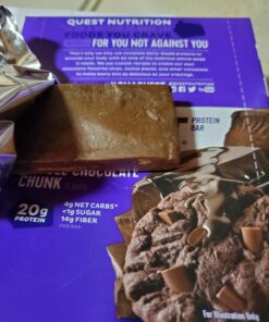 Quest Nutrition Double Chocolate Chunk Protein Bars, High Protein, Low Carb, Gluten Free, Keto Friendly, 12 Count 36 715Q2La0ADL