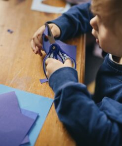 Fiskars 5" Left-Handed Softgrip Pointed-Tip Scissors for Kids 4-7 - Scissors for School or Crafting - Back to School Supplies - Blue Lightning 5 Inch Left Handed Blue Lightening 22 715Qp5EtngL