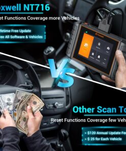 FOXWELL OBD2 Scanner NT716, 9+ Resets Auto Scan Tool ABS SRS Transmission Engine Diagnostic Code Reader Free Update Injector Coding/D-P-F/BMS/ABS Bleeding/Oil Light/EPB/TPMS/SAS/Throttle Relearn 2023 27 715R2jV6pBL