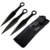 Ace Martial Arts Supply Ninja Stealth Black Throwing Knives with Nylon Case (Set of 3) Kunai 46 715RXCFTGtL
