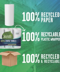 Seventh Generation Paper Towels, 100% Recycled Paper, 2-Ply, 6 Roll, 6 Count (Pack of 2) 6 Count (Pack of 2) 12 715RvTuUZL