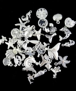 Alternative view of yueton Pack of 40 Assorted DIY Ocean Fish & Sea Creatures Charms Pendants for Making Bracelet and Necklace