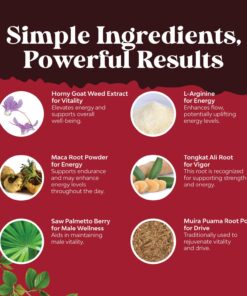 Horny Goat Weed for Male Enhancement - Extra Strength Horny Goat Weed for Men 1590mg Complex with Tongkat Ali Saw Palmetto Extract Panax Ginseng and Black Maca Root for Stamina & Energy - 30 Servings 60 Count (Pack of 1) 26 715SoNW4doL