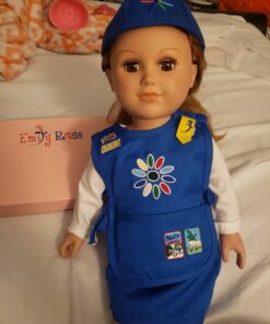 Emily Rose 18 Inch Doll Clothes | 18" Doll Daisy Girl Scout-Inspired 5 Piece Doll Clothing Uniform, Including Tunic with Embroidered Patches! | Gift Boxed! 39 715TIiCImGL