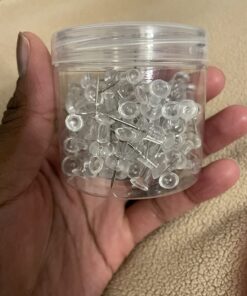 Amazon Basics Push Pins Tacks, Clear Plastic Head, Steel Point, 100-Pack 100 pack 28 715TSDLu8 L