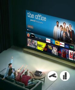 TMY Native 1080P Projector with 5G WiFi and Bluetooth 5.1, 13000 Lumens 4K Supported Mini Projector, Portable Projector Compatible with TV Stick/Phone/PC/DVD/HDMI/AV/USB/SD, Outdoor Movie Projector 48 715TSFD7fgL