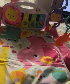 Fisher-Price Baby Gift Set Deluxe Kick & Play Piano Gym & Maracas,Playmat & Musical Toy with Smart Stages Learning Content plus 2 Rattles (Amazon Exclusive) Kick N Play Pink + Maracas 23 715ThUmcO5L