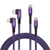 VODBOV Cable USB-C to Lightning 90 Degree 2Pack 10ft 6ft iPhone Charger Fast Charging Cable Right Angle Cord (Cosmos Purple) 2pack(6/10ft) 24 715TlJLAh1L