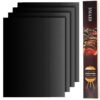 Smaid - Black Grill Mat - Grill Mats Non Stick, Grill mats for Outdoor Gas Grill - Reusable and Easy to Clean - Works on Gas, Charcoal, Electric Grill and More - 15.75 x 13 Inch……………… Black-4 51 715TzMkUonL
