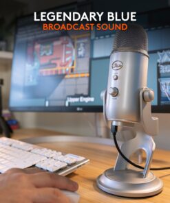 Logitech for Creators Blue Yeti USB Microphone for Gaming, Streaming, Podcasting, Twitch, YouTube, Discord, Recording for PC and Mac, 4 Polar Patterns, Studio Quality Sound, Plug & Play-Silver 24 715UeU00FKL